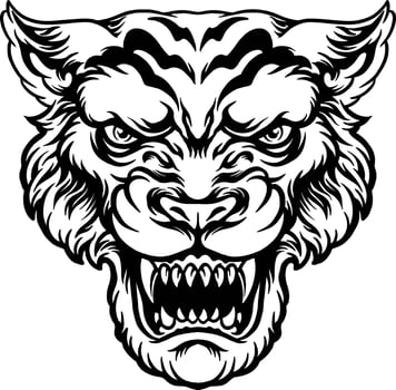 Angry Tiger head illustration vector