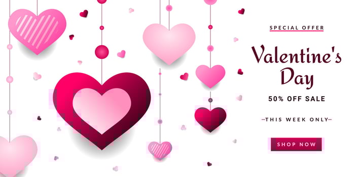 Valentine Day sale background vector