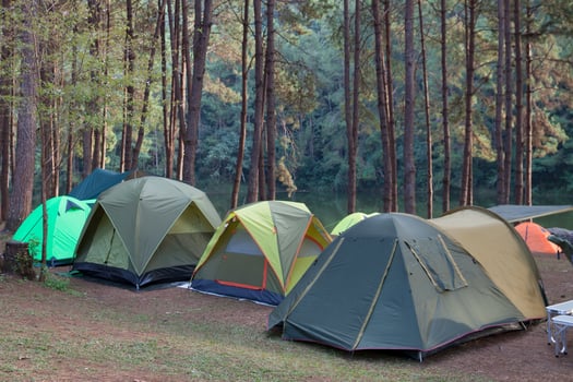 Tents at camping site photo