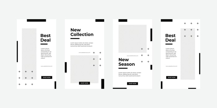 Fashion social media stories template vector
