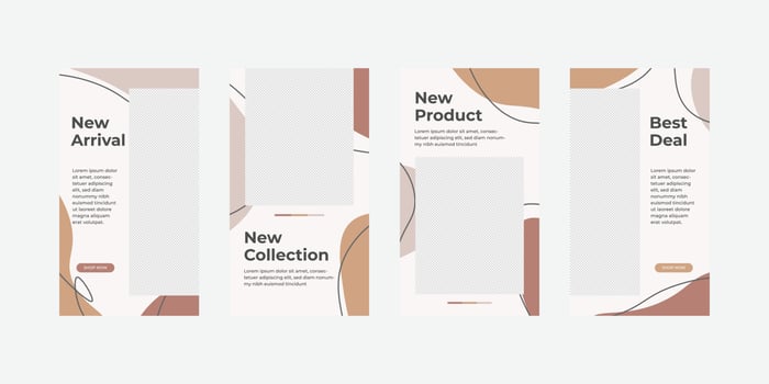 Furniture social media stories template vector