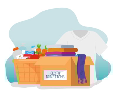 box with charity and donation vector