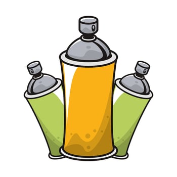 spray paint bottles isolated icons vector