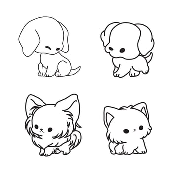 Cute dog icon collection vector