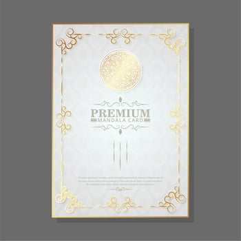 Luxury Premium mandala menu design vector