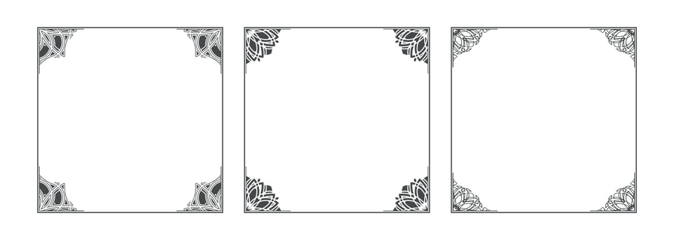 Collection of vintage ornamental frame design vector