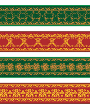 Henna banner colorful border vector