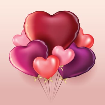Happy Valentine's Day banner with balloons vector