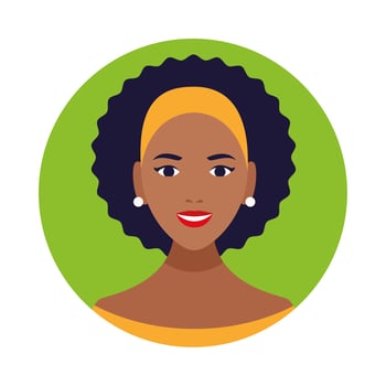 beautiful black woman avatar character icon vector