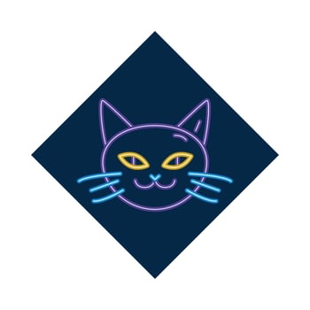 halloween cat neon style icon vector