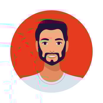 man with beard avatar character isolated icon vector