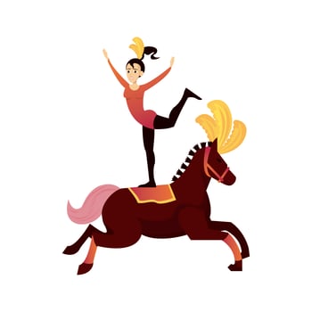 circus woman artist on horse character vector