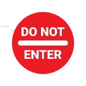 Red sign do not enter isolated on white background. vector