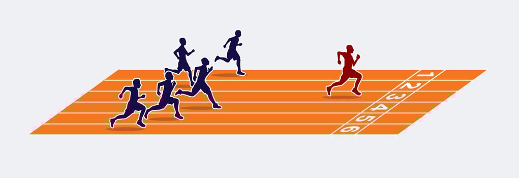 Sprinter on the Running Track vector