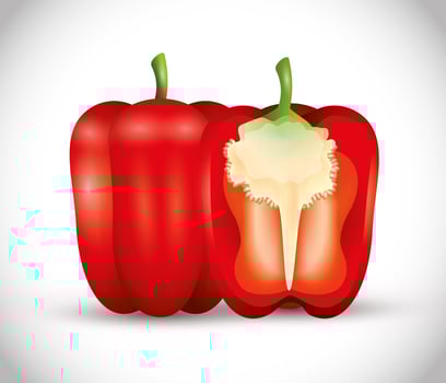 fresh red peppers vegetables icon, red paprika, organic vegetables vector