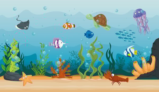 Sea life background vector