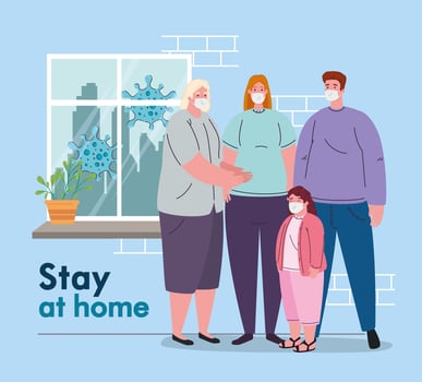 Stay at home and quarantine concept against coronavirus vector