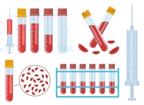 Blood test vector design illustration set isolated on white background