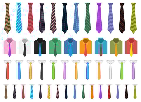 Neck tie vector design illustration set isolated on white background