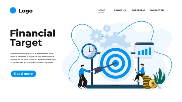 Modern flat design illustration of Financial Target. vector