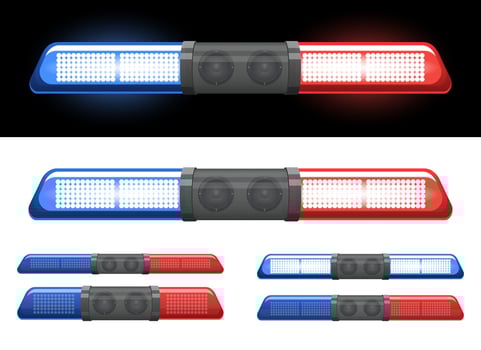 Police beacon vector design illustration set isolated on background