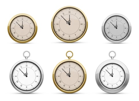 Pocket watch vector design illustration set isolated on white background