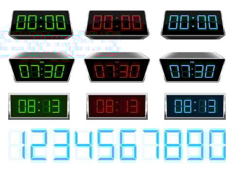 Digital clock vector design illustration isolated on background