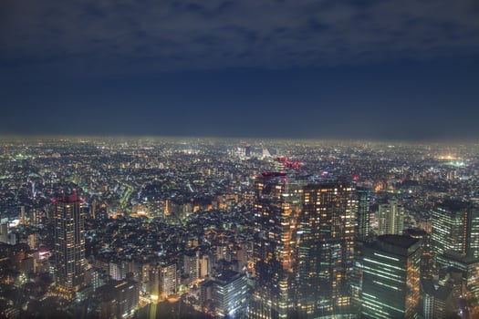 Nightscape view of a city photo