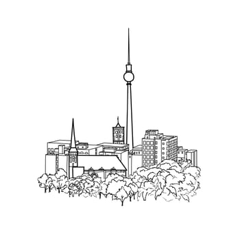 Berlin, Germany cityscape. Famous skyline with TV tower vector