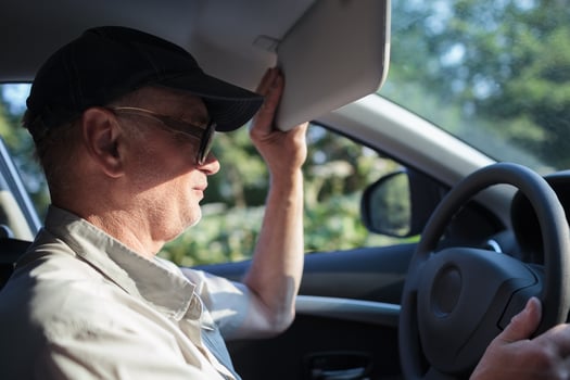 Mature man driving photo