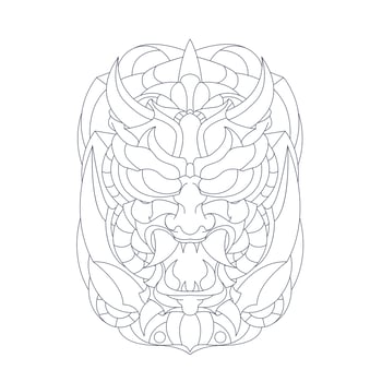 vector hand drawn illustration of devil monster