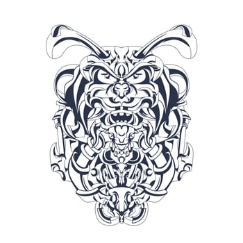 marsupilami robotic inking illustration artwork vector