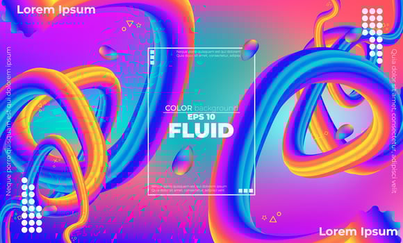 Abstract fluid color pattern of neon color liquid gradient background with modern geometric dynamic motion style Suitable For Wallpaper, Banner, Background, Card, Book Illustration, landing page, vector