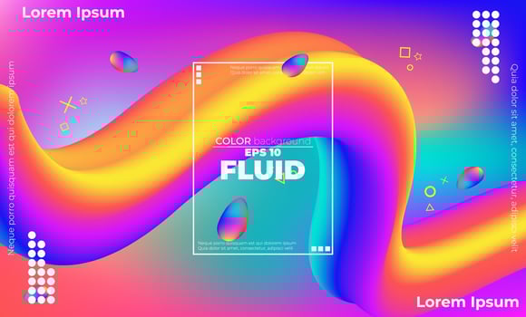 Abstract fluid color pattern of neon color liquid gradient background with modern geometric dynamic motion style Suitable For Wallpaper, Banner, Background, Card, Book Illustration, landing page, vector