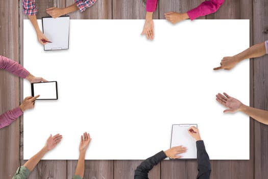 Top view of business team meeting photo