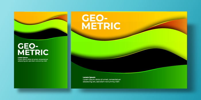 Abstract colorful background cover with gradient color and shadow. can be used for background, flyer, annual report, book cover, identity, placard. green, dark, yellow poster template vector