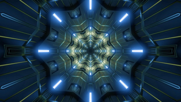 3D kaleidoscope floral design illustration for background or texture photo