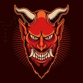 devil red angry vector illustration design