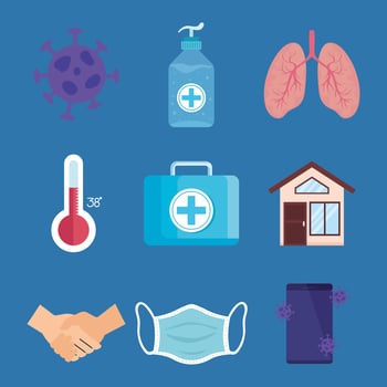 coronavirus icon set vector