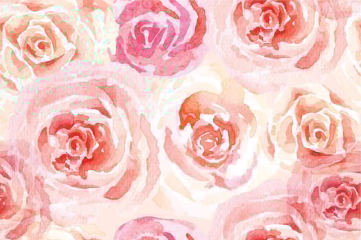 Rose seamless pattern with watercolor vector