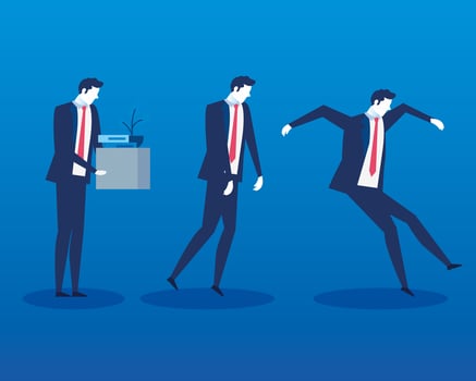 group of unemployed businessmen vector