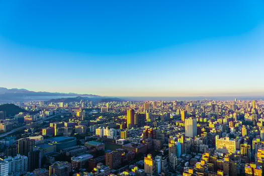 Aerial view of Taipei city, Taiwan photo