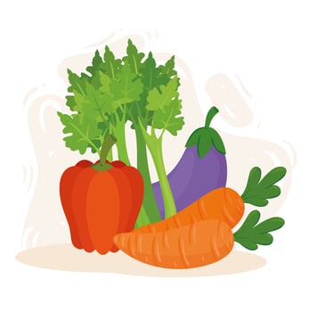 healthy food concept, fresh and healthy vegetables vector