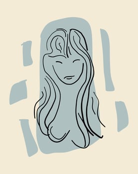 Abstract contemporary modern trendy woman line drawing vector