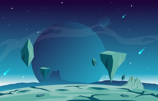 Landscape Surface of Science Fiction Fantasy Planet Illustration vector