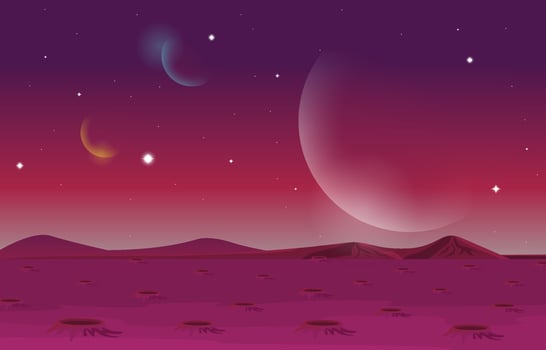 Landscape Surface of Science Fiction Fantasy Planet Illustration vector