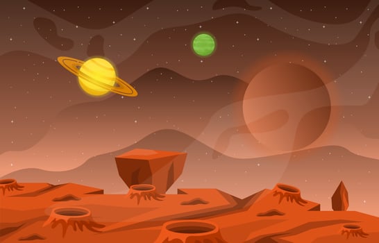 Landscape Surface of Science Fiction Fantasy Planet Illustration vector