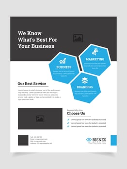 Corporate One Page Colorful Flyer Design vector