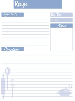 Blank Recipe Page vector