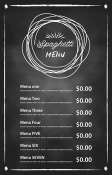 italian spaghetti. Food menu design. vector